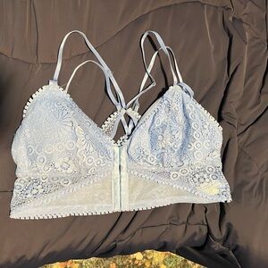 Aerie front close lace bralette size large.